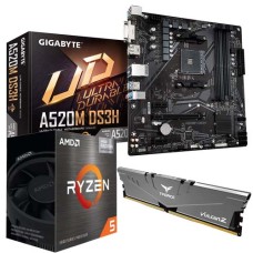 Combo Procesador AMD Ryzen 5 5600G Motherboard GIGABYTE A520M DS3H Memoria TEAMGROUP T-Force Vulcan Z DDR4 8GB 3000MHZ