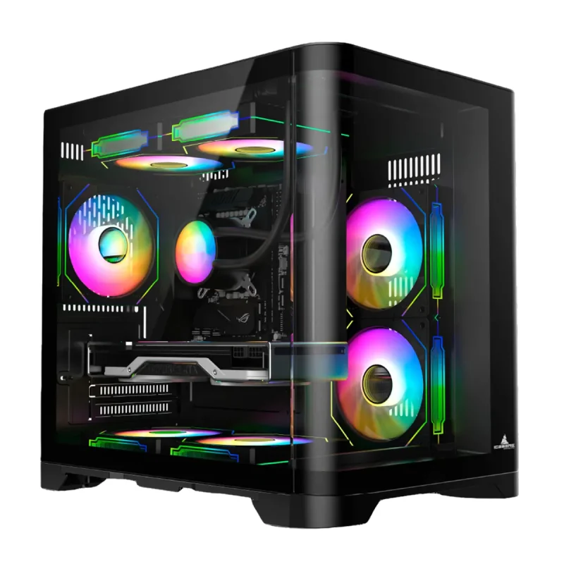 Caja ATX ICEBERG Crystal Wave M Mid Tower Negro