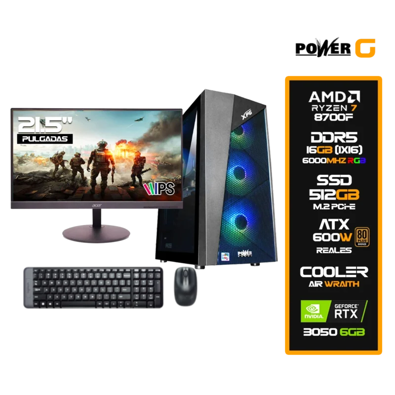 Computador Gamer AMD Ryzen 7 8700F