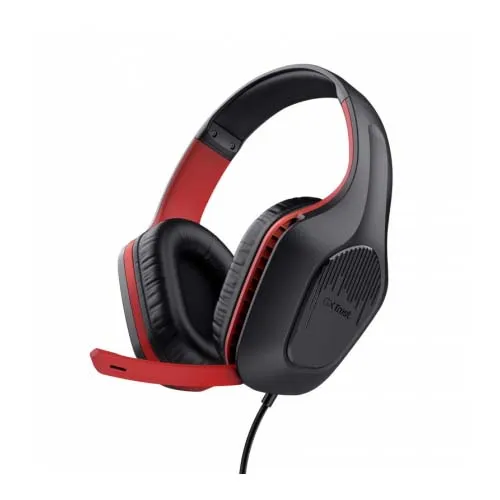 Diadema Trust GXT 415 ZIROX Negro-Rojo Jack 3.5mm