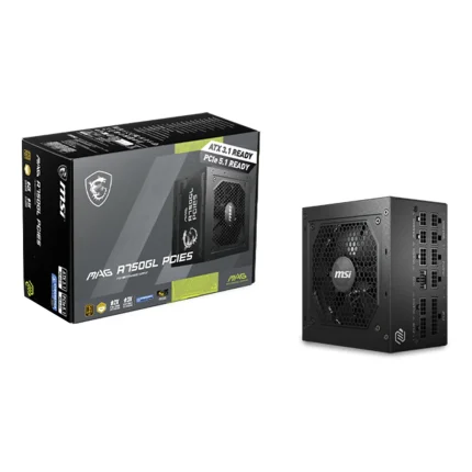 Fuente de Poder MSI MAG A750GL PCIE5 80 Plus Gold ATX 750W
