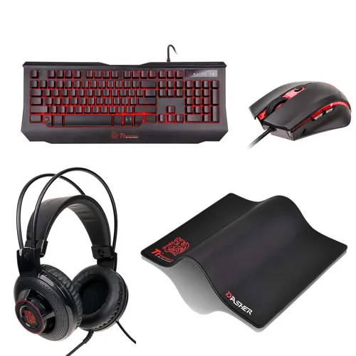 Kit Teclado Mouse y Diadema Thermaltake KNUCKER 4 EN 1 GAMING USB