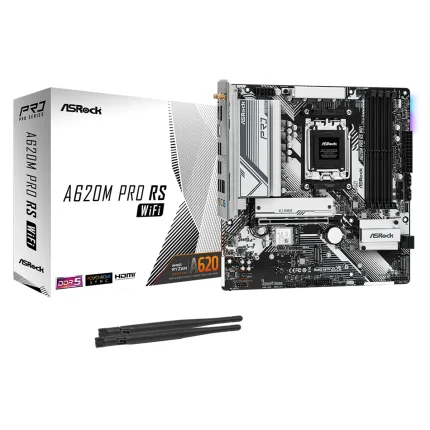 Vista frontal ASRock A620M Pro RS WiFi AM5