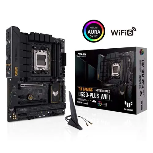 Vista frontal ASUS TUF GAMING B650-PLUS WiFi AM5
