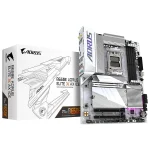 Imagen frontal de la B650E AORUS ELITE X AX ICE con acabado blanco y disipadores