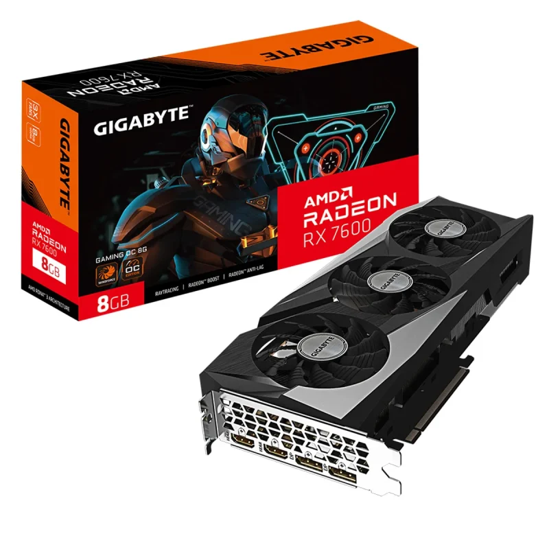 Tarjeta de Video Gigabyte Radeon RX 7600 GAMING OC 8G GDDR6 8GB AMD